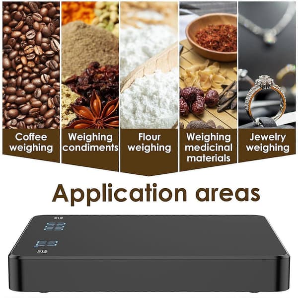 Digital kaffevåg med timer, 3 kg/0,1 g Högprecisions elektronisk köksvåg Mini Foo