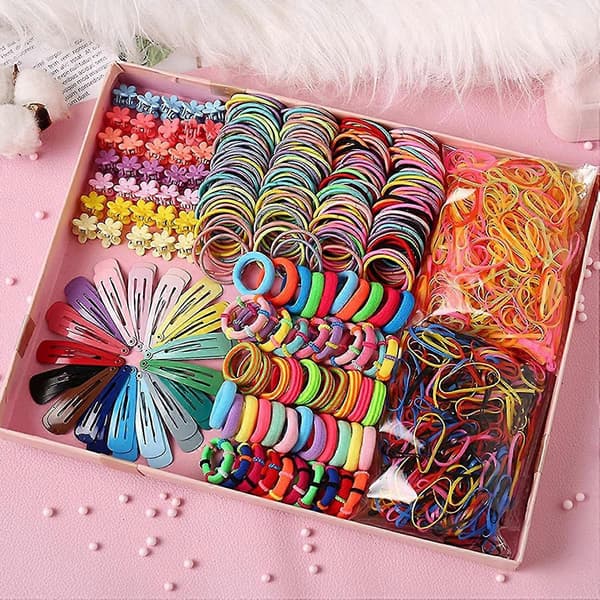Hårklämmor Set Hårband Elastiska Hårband Mjuka Scrunchies Små Gummiband Elastiska Hästsvanshållare -sz.11861