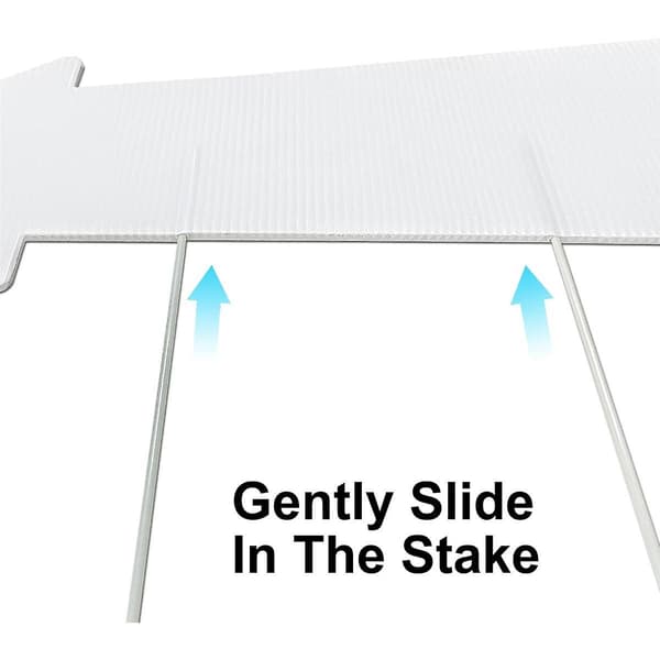 Blanke haveskilte med pløkker, 5 stk. 43 x 15 cm hvide blanke retningsskilte til bryllup, have