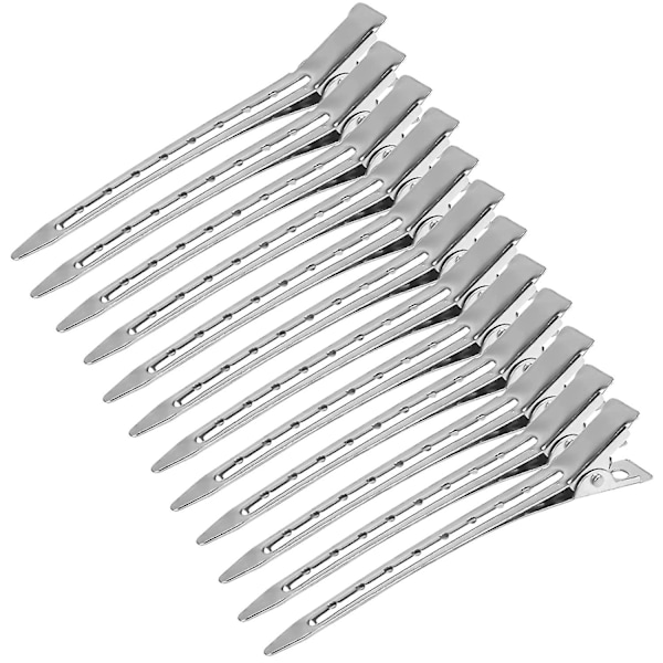 12 st Duckbill Hårclips, Metall Alligator Curl Clips Sektionsclips Present