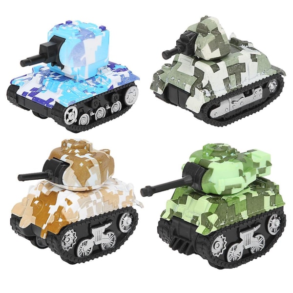 4st Alloy Tank Modell Dra tillbaka Högsimulering Tank Modell Dekoration Leksak Giftcamouflage Tank