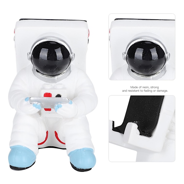 Resin Astronaut Figur Statuette Mobiltelefon Stativ Skrivebordsbeslag