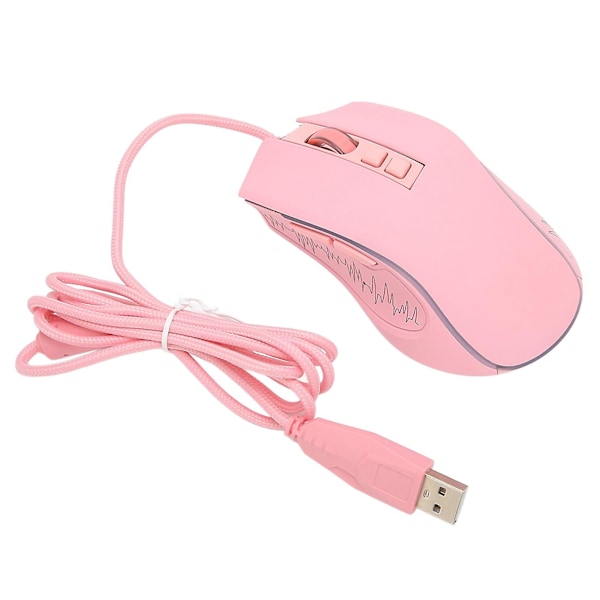 Gaming Mouse USB2.0 4 Justerbar DPI RGB Bakgrunnsbelyst Ergonomisk Design Optisk Sensor Laptop Mus for Gaming Kontor Hjem Rosa