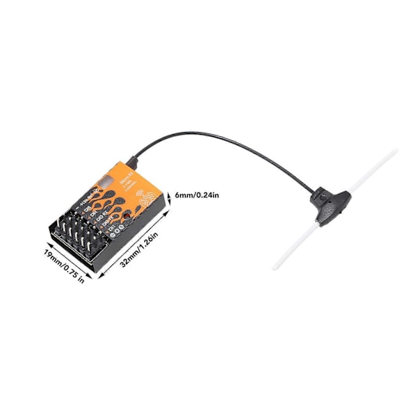 ExpressLRS Mikro-vastaanotin tukee 5 CH PWM-lähtöä vikasietotoiminnolla ja IPEX MHF T -antennilla RC-helikoptereille, -autoille ja -veneille