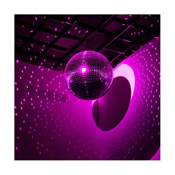 Silver Mirror Disco Ball Hängande boll med hängande ring för ljuseffektsfest, klubbscen (8 tum