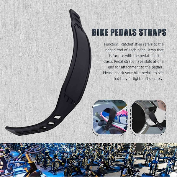 2 Par Pedalremmar för Cykel Justerbar Längd Universal Pedal Spinning Träning Cykel Hem eller Gym