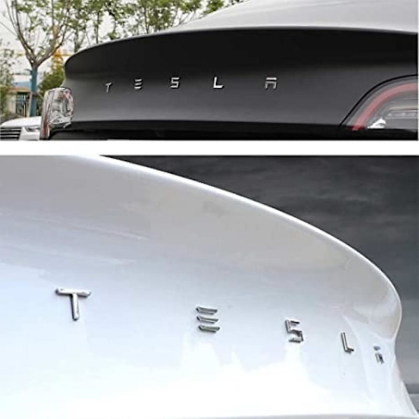 Model3 Modely Modelx Models 3d Upphöjda Baklucka Infoga Bokstäver Bakre Emblem, Plastinsatser Med 3m Limbandersättning För Modell 3/S/X/Y Ser