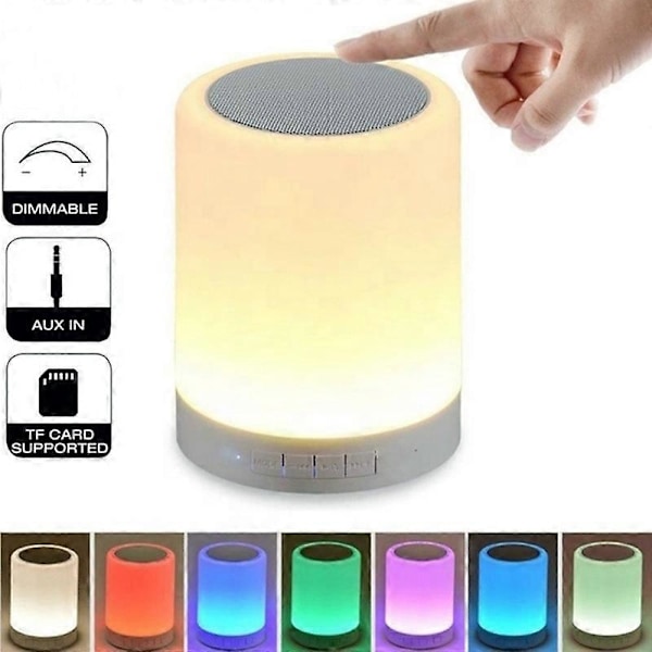 Led Kosketuslamppu Kannettava Pöytäkaiutin PC Audio Pöytälamppu Kaiutin Kuuvalo Kaiuttimella Joululomille