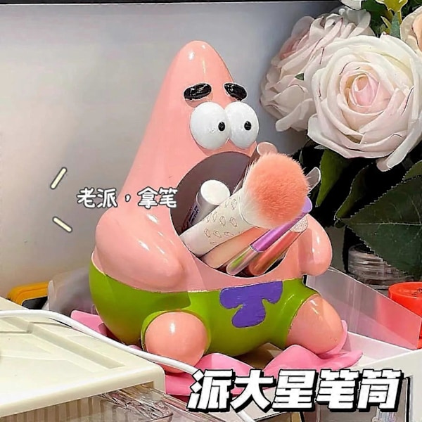 Spongebob Neliömäinen ja Patrick Tähti Piirretty söpö PVC-kynäpidike säilytyskoriste Anime työpöydän koristelu lelut tytöille lahja