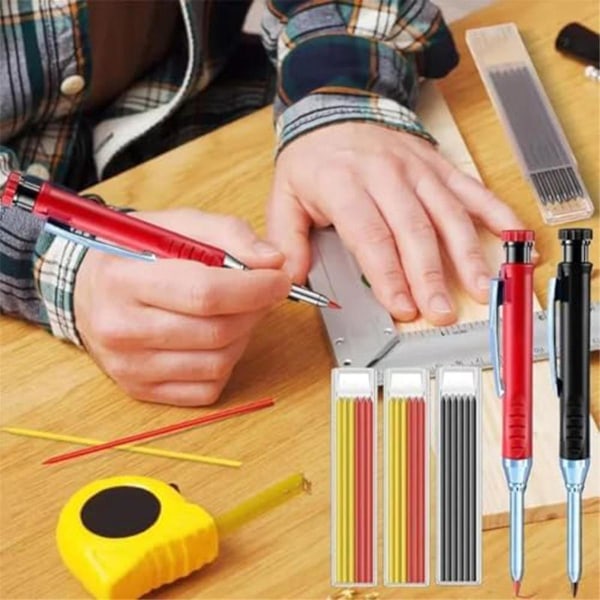 Multi Pack Solid Carpenter blyantsæt med 2,8 mm bly og indbygget spidser blyant Woodworking Woo