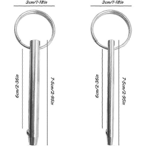 Sæt med 4 Quick Release Pins, Diameter 8mm og 6.3mm, Samlet Længde 76mm, Fuldt Fremstillet af 316 Rustfrit Stål