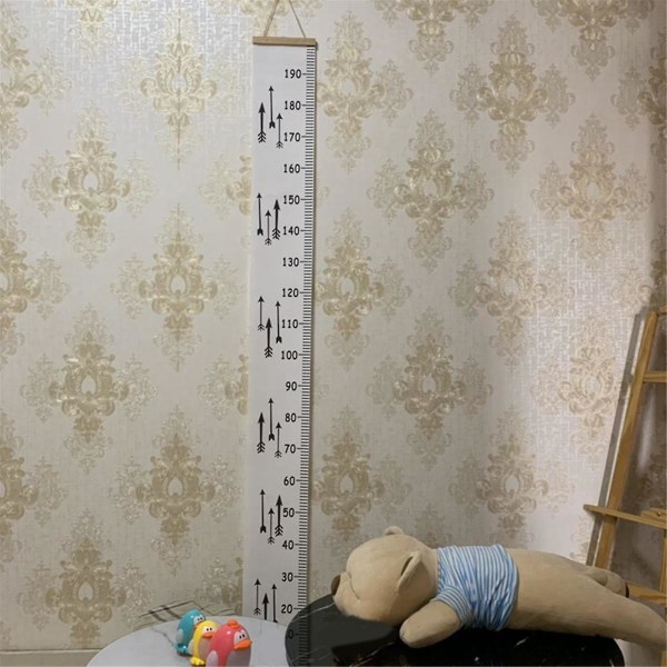 Baby vekstdiagram Lerret, vegghengende målelinjaler for barnerom dekor, barnehage Avtakbar høyde