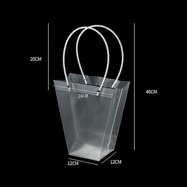 Stor, mellem og lille transparent trapezformet mulepose, buketpose, blomsterartikler, gave, blomsterpose, mulepose