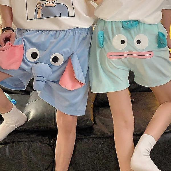 Elefant pyjamasshorts för män, unisex elefant hemmakläder sovkläder roliga pyjamasshorts
