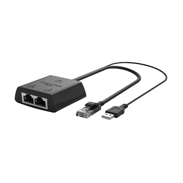 RJ45 Splitter 1 til 2 Ethernet Adapter Kompatibel Cat5 Cat5E Nettverkskabel Forlenger for Router Laptop (Mann)