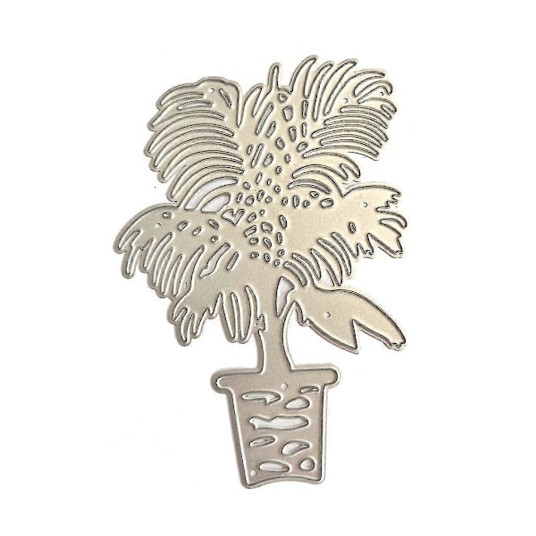 Metal Skærestencils Pottet Blad Scrapbooking Stencil Udskæringer Kort Prægning Diy Banmo