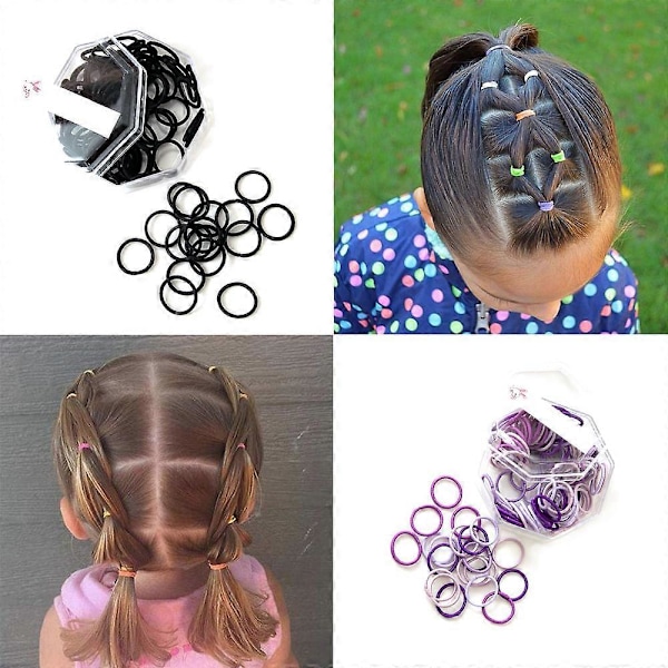 Små Hårstrikker Hårstrikk Jente Hestehaleholdere Barnehårtilbehør Elastiske Hårtau, ca. 200 stk - Stil 2