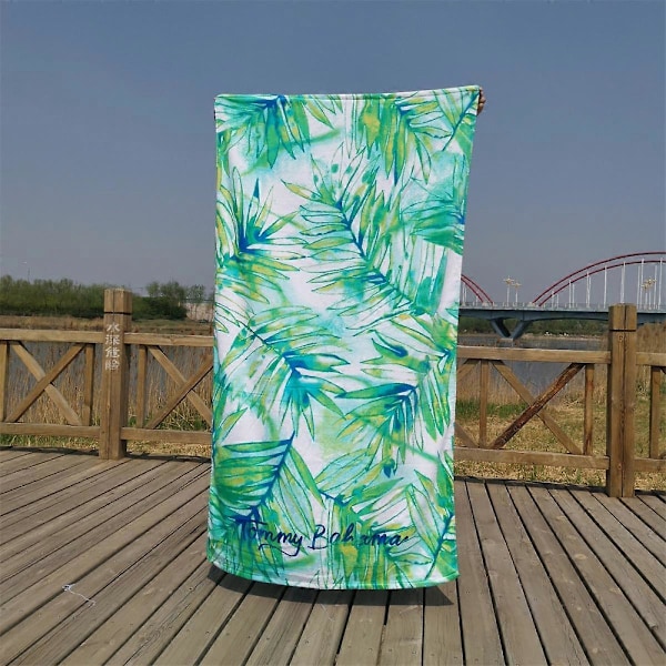 Stor mikrofiberstrandhandduk 67x37 tum för pool, bad, dusch, lätt, snabbtorkande, sandfri, kompakt, lätt att bära - 1 stor handduk