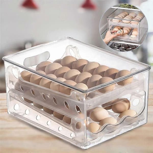 Skuff for egglagring, eggboks, kjøleskapsboks, stabelbar matboks, kjøkken