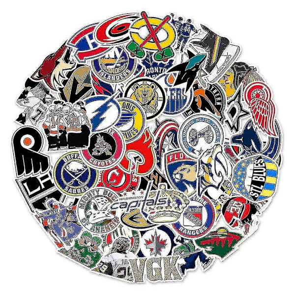 50-pakning Hockeylag Fan Logo Klistremerke Serie Vanntette Klistremerker
