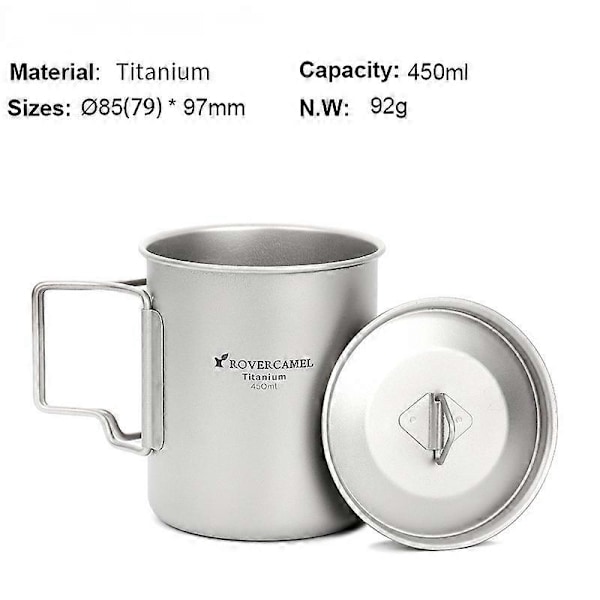 Camping Kastrull Rostfritt Stål Metall Lättviktig Lägerelds Kaffekanna Backpacking Kopp Tekanna Vattenkokare Ryggsäck Mugg Kokkärl Cool Kompakt Utrustning Camping Gear K