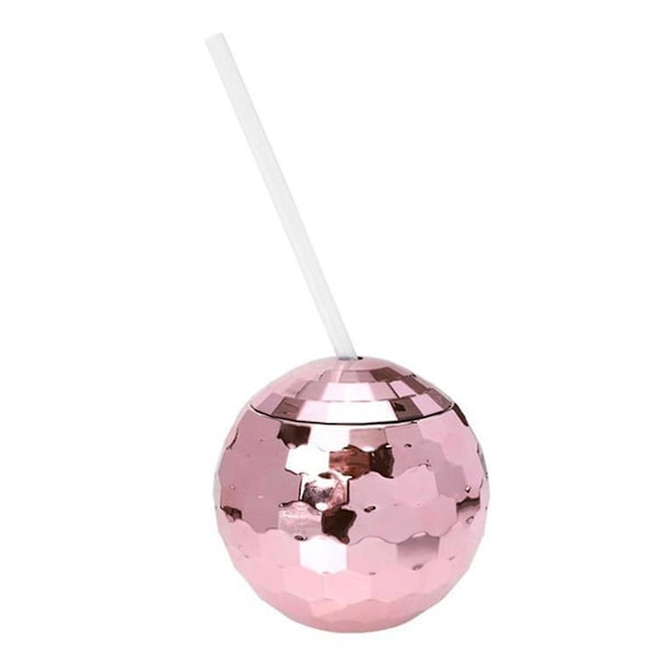 4 stk. Diskokulekopper med lokk og sugerør Tumbler Cocktailkopp Glitter Flash Ball Kopp for nattklubb Bar Drikking
