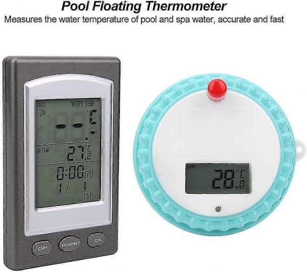 Trådløst termometer, digital swimmingpooltemperatur, flydende vandmåler