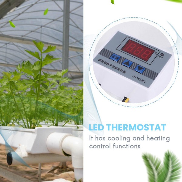 Xh-w3002 220v Digital LED Temperaturregulator 10a Termostat Kontrolkontakt Sonde Med Vandtæt