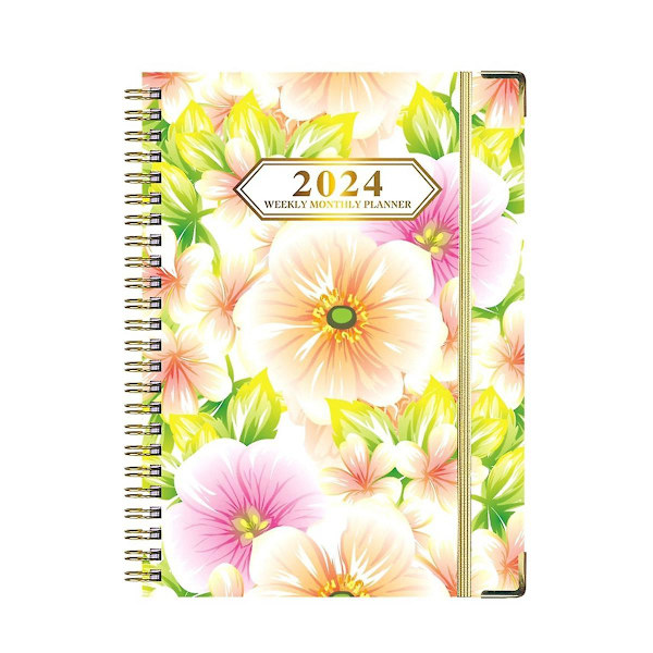 2024 Planner, 12-måneders Ugentlig Månedlig Planner Fra Jan. til Dec. 2024, 8,5x6,2 tommer, Spiral Planner Ikke