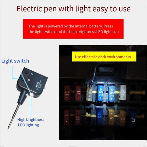 Opgraderet Auto Kredsløbstester DC 0-36V Køretøjs Pulssensor Signal LED Lys Test Pen Probe Bil Po