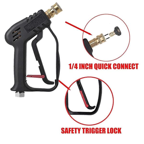 Korta tryckspolningssprutor med 3/8 tum svängbar ingång, M22-14mm & M22-15mm adapter, tryckspolningssprutor