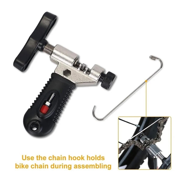 Set, cykelreparationsverktyg, kedjeskärare kedjeöppnare, kedjespännetång, slitageindikator