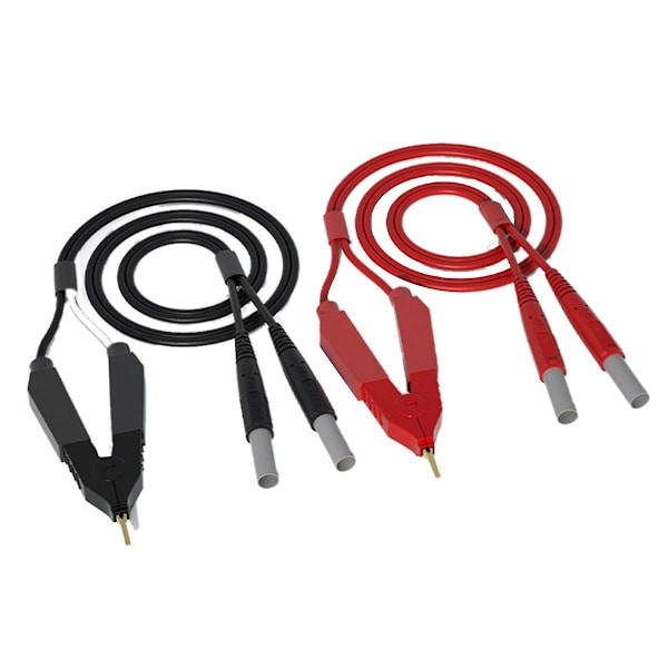 Kelvin Test LCR Ledning Bundmodstand 4-leder 4mm Lanterne Stik Clip Orichalum Belægning Kelvin Prober J.70075