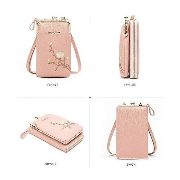Indefinitet Dame Sling Crossbody-pung, Declrationun Broderet PU-læder Blue