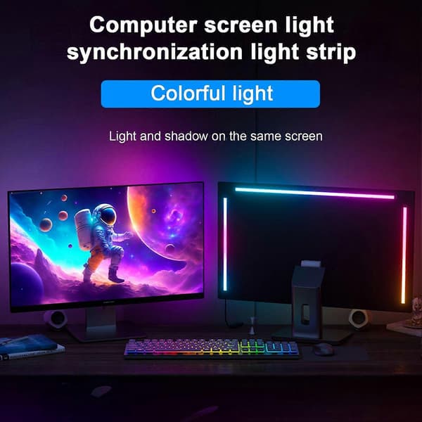 RGB Phantom Ambiance Display LED-lysstang Musikkrytme Dynamisk lyssynkronisering (27 tommer)