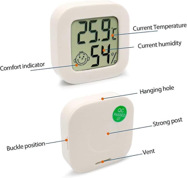 2025 Lämplig 3 Delar Mini Digital Inomhus Termometer Hygrometer Luftfuktighet Temperatur LCD-Display Bluetooth Sensor Trådlös Termometer För Hem, Kontor