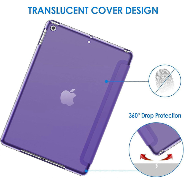 Fodral för iPad 10,2-tum (2021/2020/2019 Modell, 9/8/7 Generation), Auto Wake/Sleep Omslag (Lila)