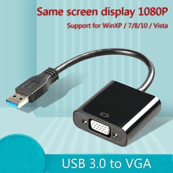 USB 3.0 till VGA Multi Display Converter för Win 7/8/10 Desktop Laptop PC