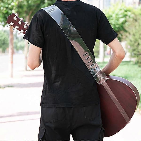 Transparenta Bredande PP-Lädergitarrremmar för Akustiska Elektriska Gitarrer Bas Musikinstrument