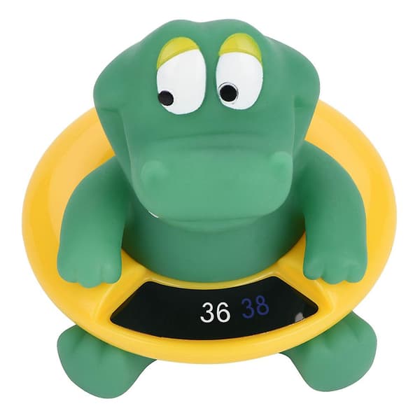 Baby Badtermometer LED Temperaturdisplay Flytande Söt Djurtermometer Grön Krokodil