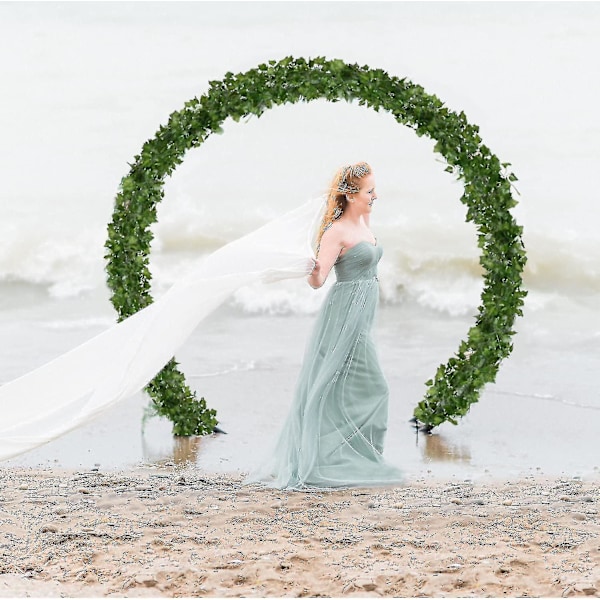 12 Strands Kunstige Ivy Bladplanter Vine Hængende Girland Falsk Løv Blomster Hjem Køkken Have Kontor Bryllup Vægge Dekoration, 84 Fod, Grøn Ha