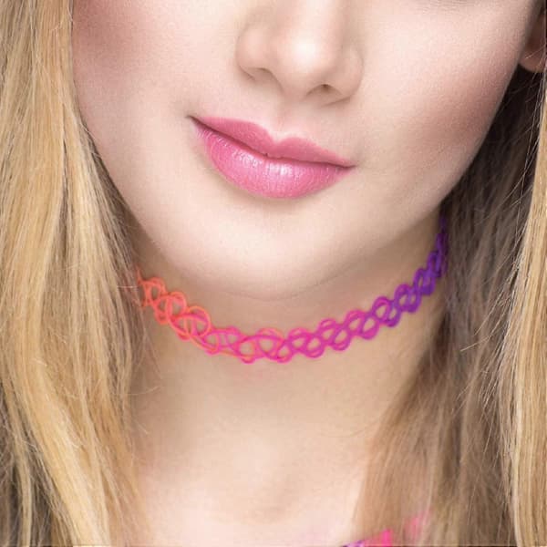 12-pack Choker Halsband Gotisk Henna Tatuering Stretch Elastisk Plast Smycken Value Pack