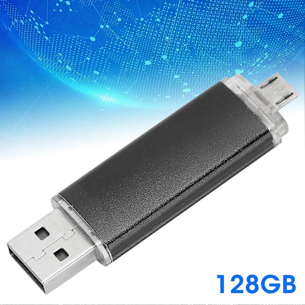 USB Flash Drive OTG Minnebrikke 2 i 1 Micro Thumb U Disk Telefonlagring 128GB YEMMA