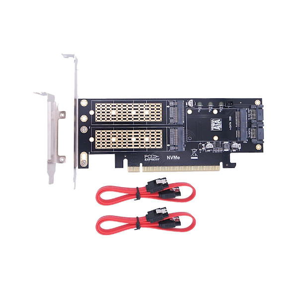 M.2 NVMe SSD NGFF til PCIe 3.0 X16 Adapter M-nøgle B-nøgle mSATA PCI Udvidelse SATA 3 i 1 Konverter Ris