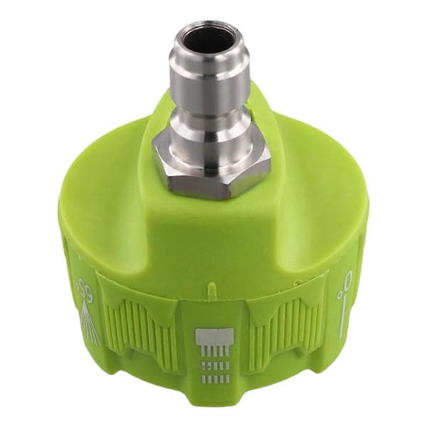 Högtryckstvättmunstycke Justerbara Rengöringsmunstycken Justerbart Slangmunstycke Snabbkoppling Hane Adapter Grön