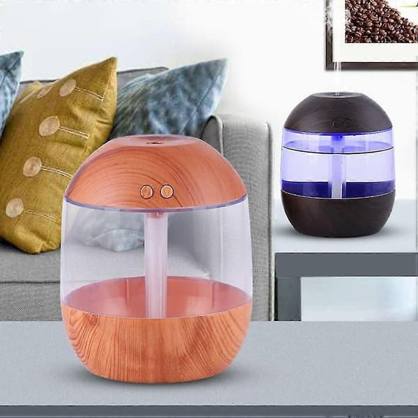 3-i-1 USB Aromaterapi Oljediffuser 700ml Träimitation Luftfuktare med Nattlampa Mist Maker för Sovrum Hemmakontor