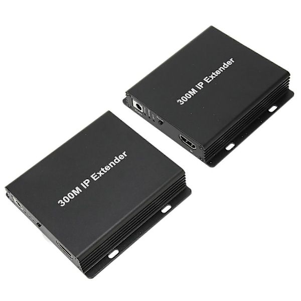 300M IP Extender HD 1080P HD Multimedia Interface Över CAT5e/6/7 Direkt 1 till 1 Extender IP Sändare Mottagare 100?240V EU-kontakt