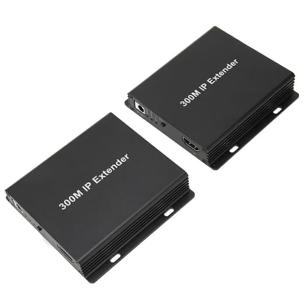 300M IP Extender HD 1080P HD Multimedia Interface Over CAT5e/6/7 Direkte 1 til 1 Extender IP Sender Mottaker 100?240V EU Plugg