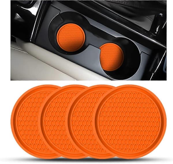 4-pack Bilmuggshållare Underlägg, 7cm Halkfria Silikon Auto Insats Muggunderlägg
