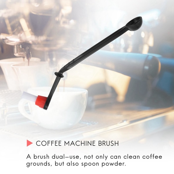 3x 2-i-1 Kaffemaskinsborste Nylon Espresso Kaffekvarn Borstar Kaffesked Maskin Grupp Huvud